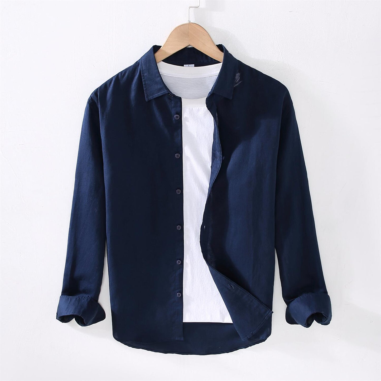 Long Sleeve Cotton Linen Casual Shirt