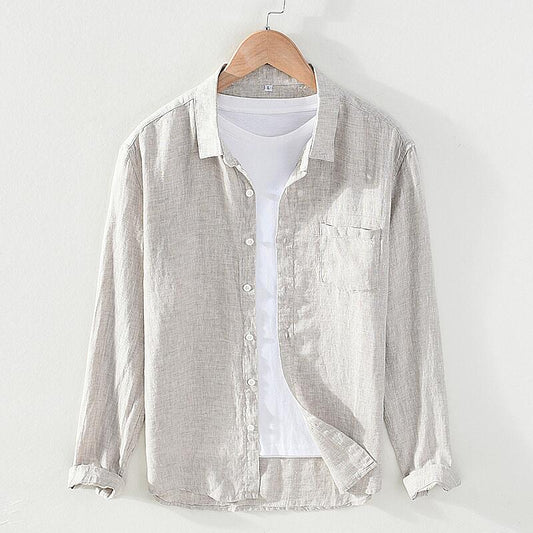 Pure Linen Long Sleeve Casual Shirt